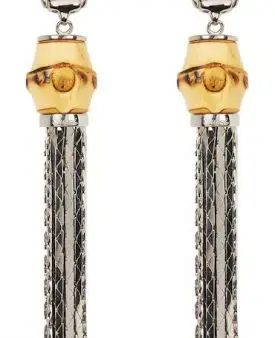 GUCCI 1973 LOGO Earrings i 18K Gold