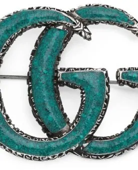GUCCI GG Turquoise Brooch