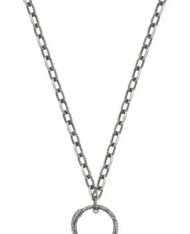 GUCCI Ouroboro Snake Necklace med hängsmycke i Silver