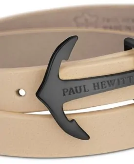 PAUL HEWITT Wrap North Bound IP Svart Hazelnut Armband S