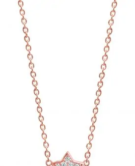 SIF JACOBS Halsband Atrani - 18K Rose Gold Plated With White Zirconia