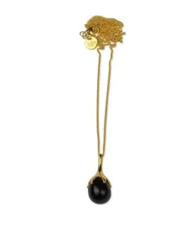 SYSTER P DRIPPING NECKLACE GOLD, BLACK ONYX