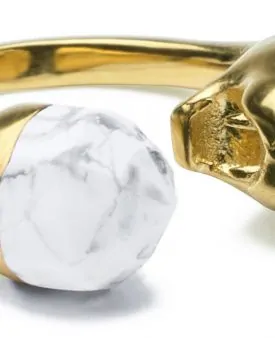 SYSTER P Panthera Gold Ring Howlite
